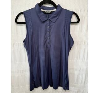 Sunice Sports Golf Performance Sleeveless Polo, Navy Blue, Size Medium